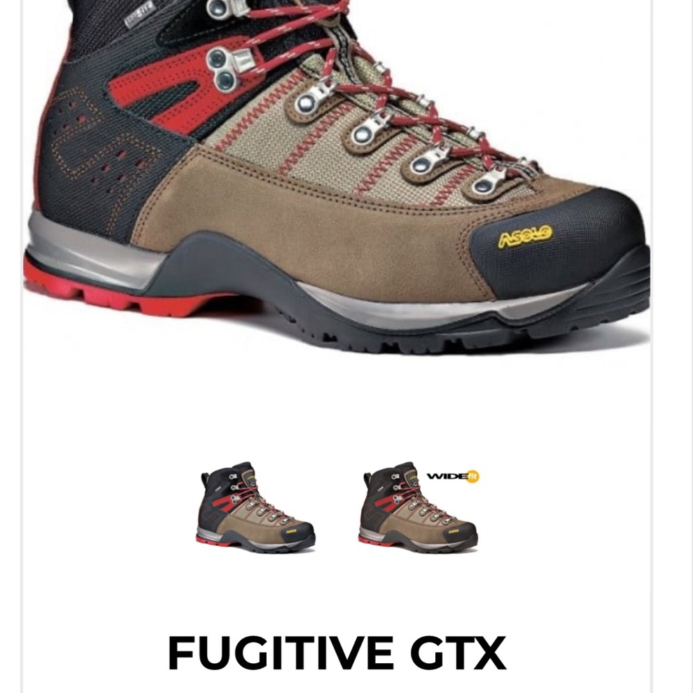 Asolo Fugitive GTX Men's Boots - Brown, Black, and Red